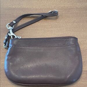 Vintage Coach Brown Leather Wristlet